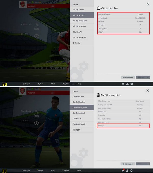 Một số tùy chỉnh giúp chơi game FIFA Online 4 mượt mà hơn trên máy cấu hình yếu